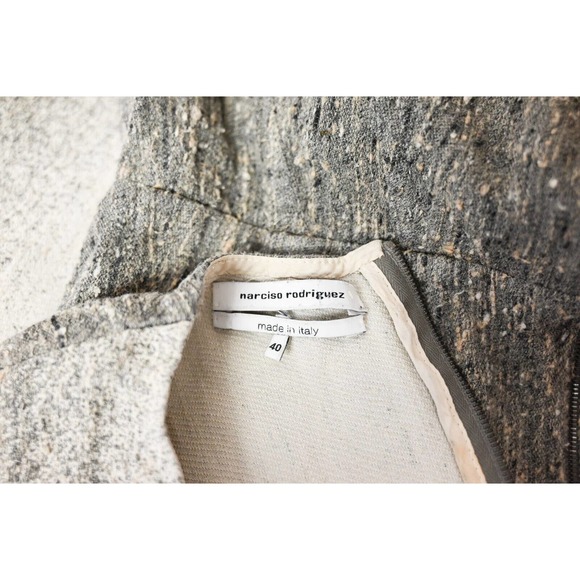 Narciso Rodriguez Dress Womens Raw Silk Cap Sleeve Illusion Sheath Size 40 US 4 - Picture 4 of 5